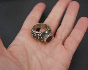 Antique Yemeni Bedouin Ring with Arabic Inscriptions - Size 7.5