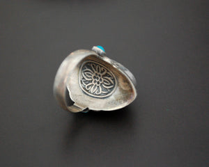 Ethnic Turquoise Ring from India - Size 8.75