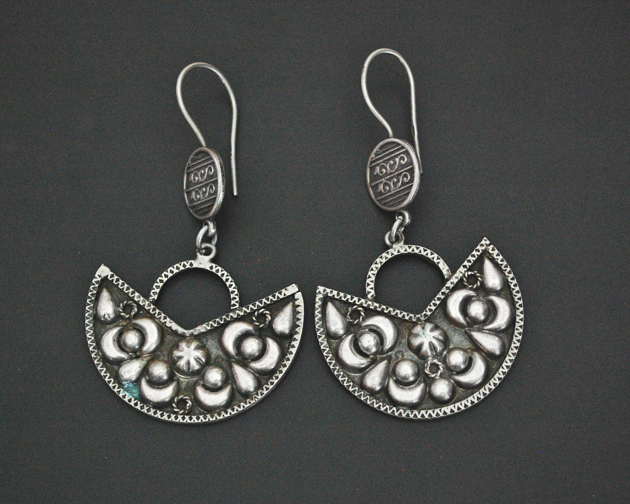 Egyptian Silver Dangle Earrings