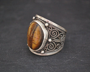 Ethnic Tiger Eye Ring from India - Size 8