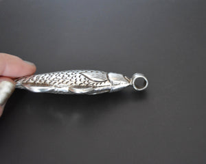 Large Nepali Silver Fish Pendant
