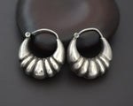 Puffy Silver Hoop Earrings - MEDIUM