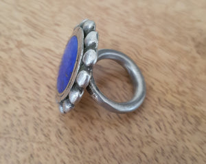 Reserved for B. - Bold Afghani Lapis Lazuli Ring - Size 6.75