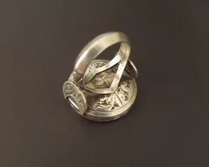 Turkmen Ring with Crescent Moon - Size 8