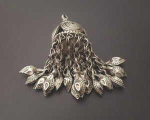 Old Uzbek Silver Tassel Pendant