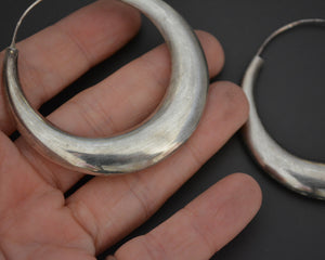 Huge Ethnic Flatened Hoop Earrings - XLarge