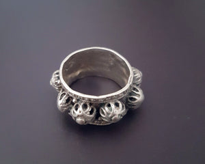 Old Yemeni Silver Band Ring - Size 8
