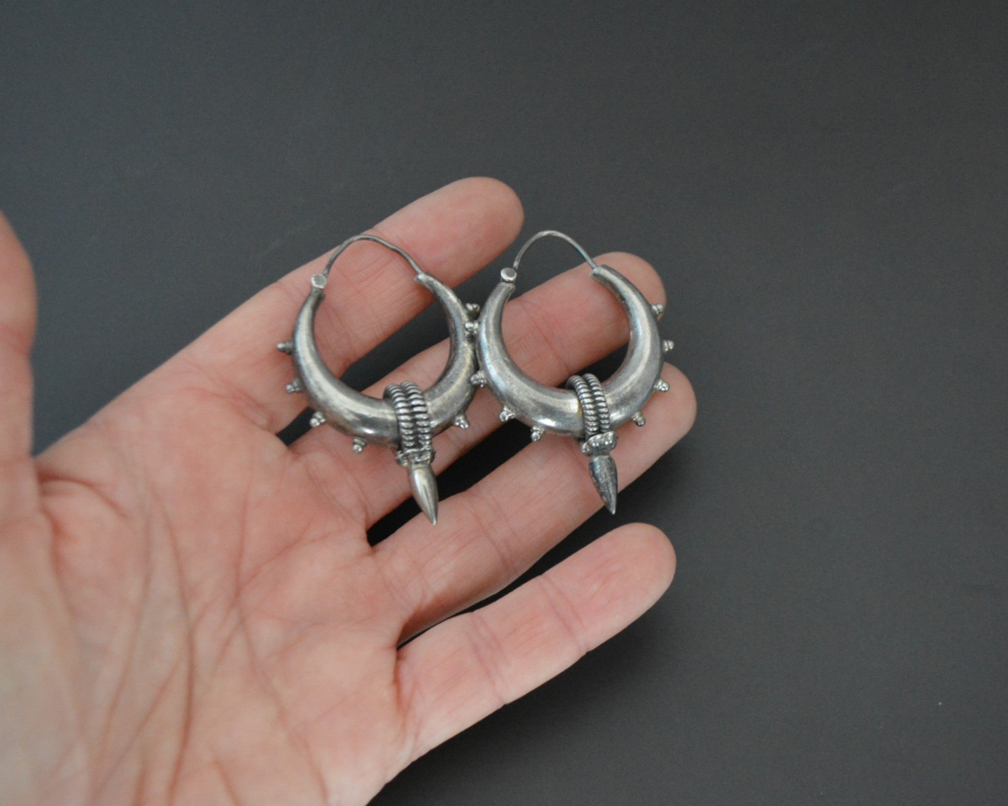 Ethnic Spike Hoop Earrings - SMALL TO LARGE