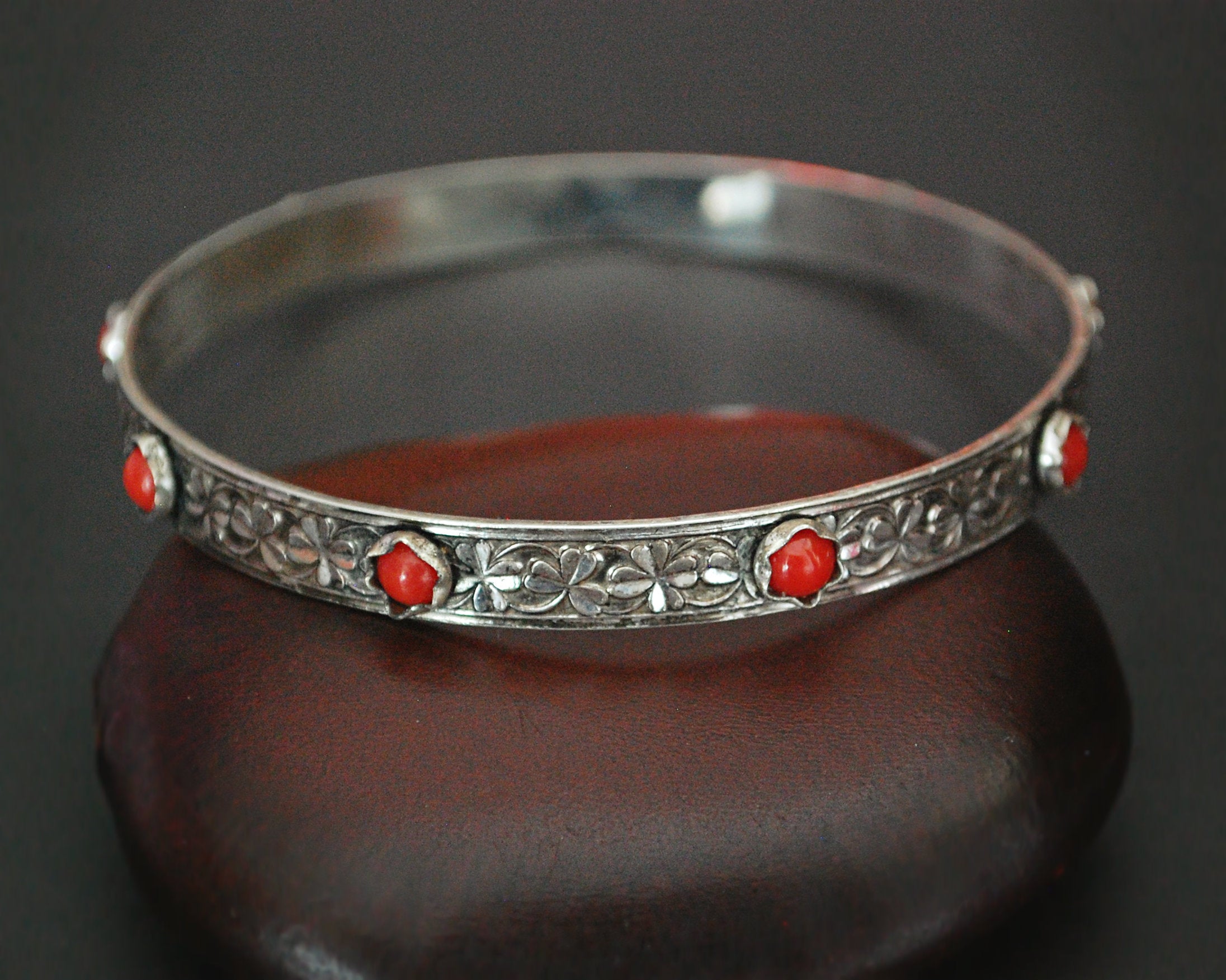 Ethnic Coral Bangle Bracelet