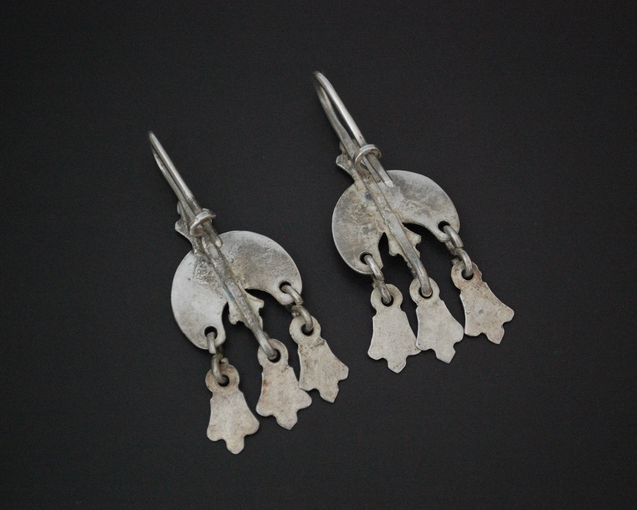 Old Moroccan Berber Earrings with Dangles