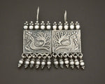 Rajasthani Silver Peacock Earrings with Bells