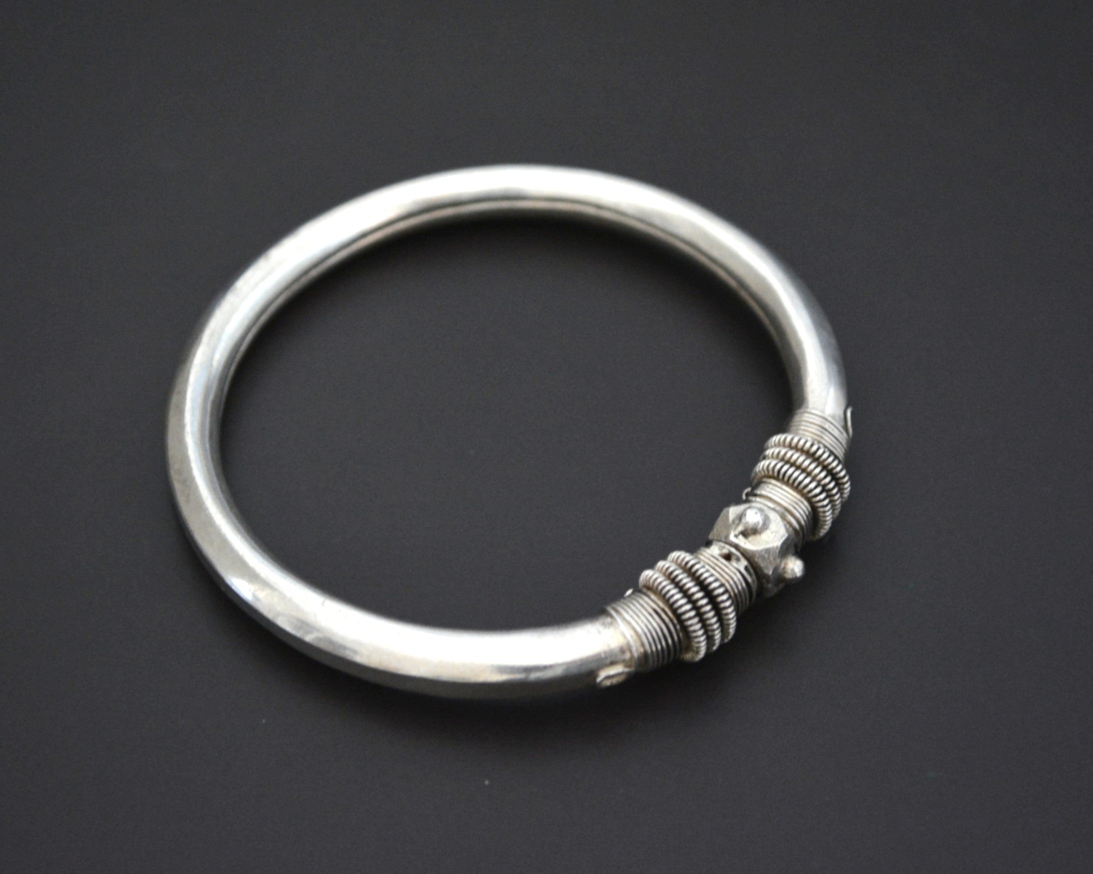 Ethnic Indian Silver Bracelet - Openable