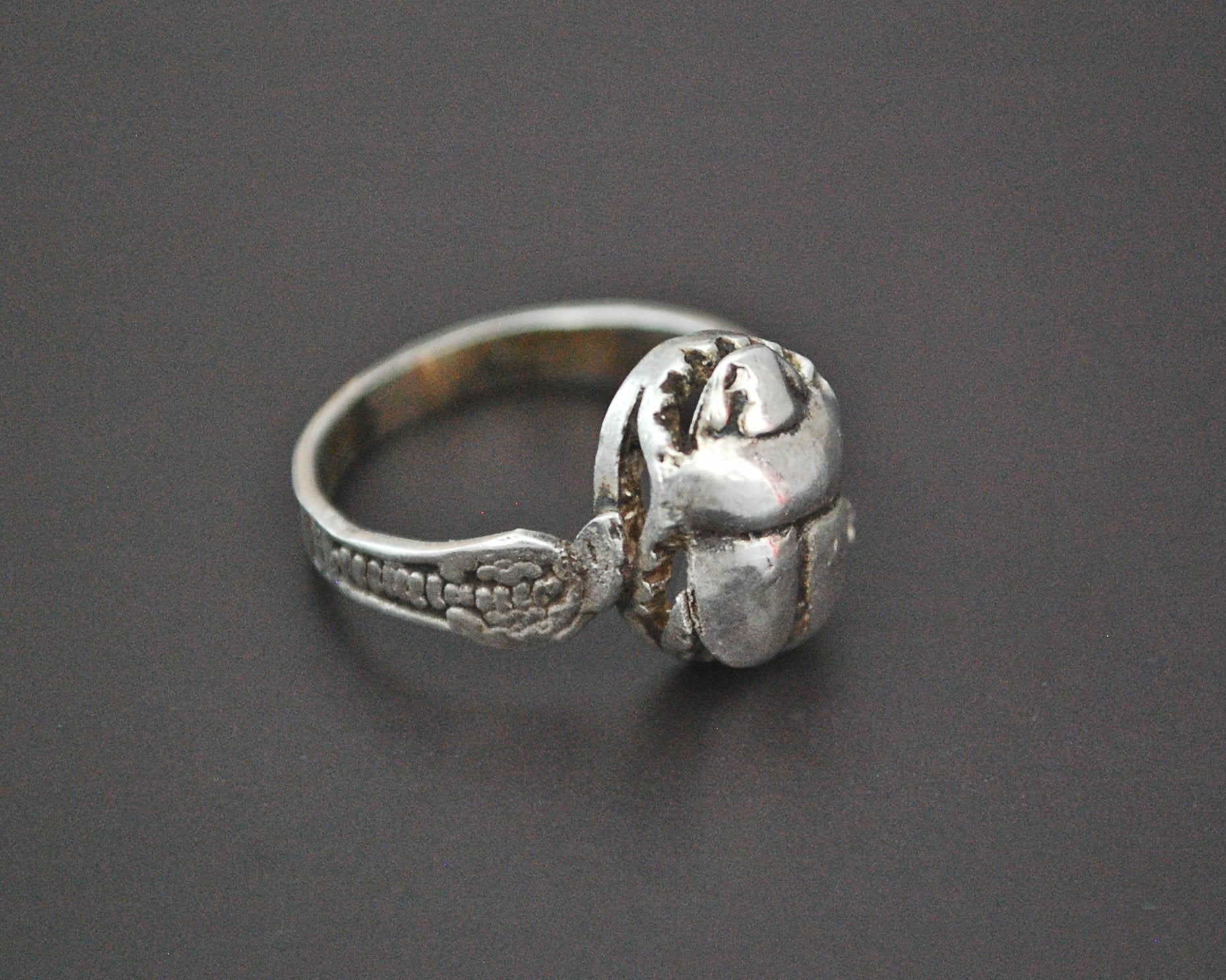Dainty Scarab Ring from Egypt - Size 8