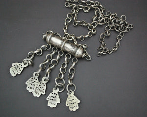 Old Tunisian Hamsa Pendant Necklace