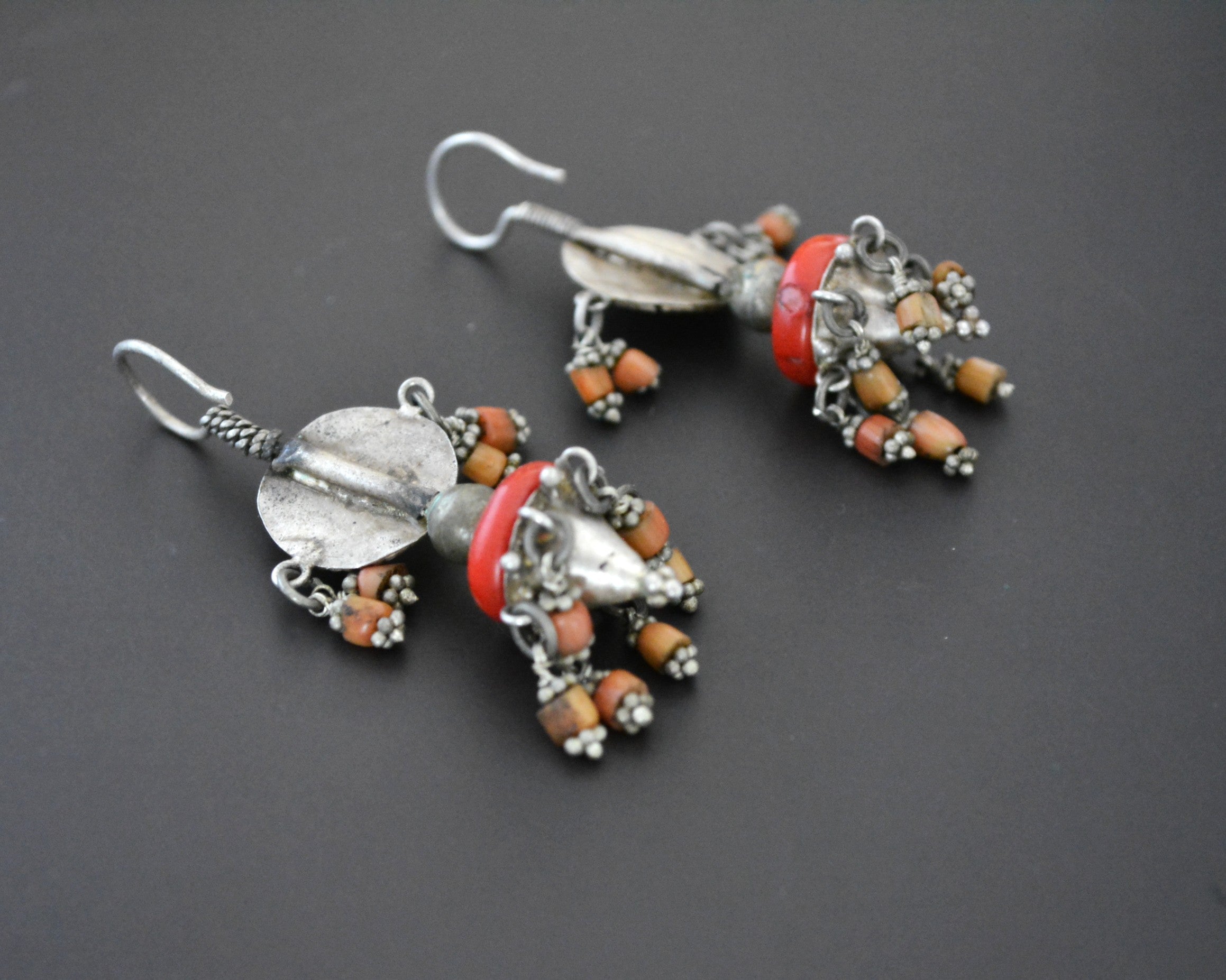 Reserved for E. - Uzbek Turquoise Coral Earrings