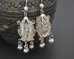 Ethnic Filigree Dangle Earrings with Bells