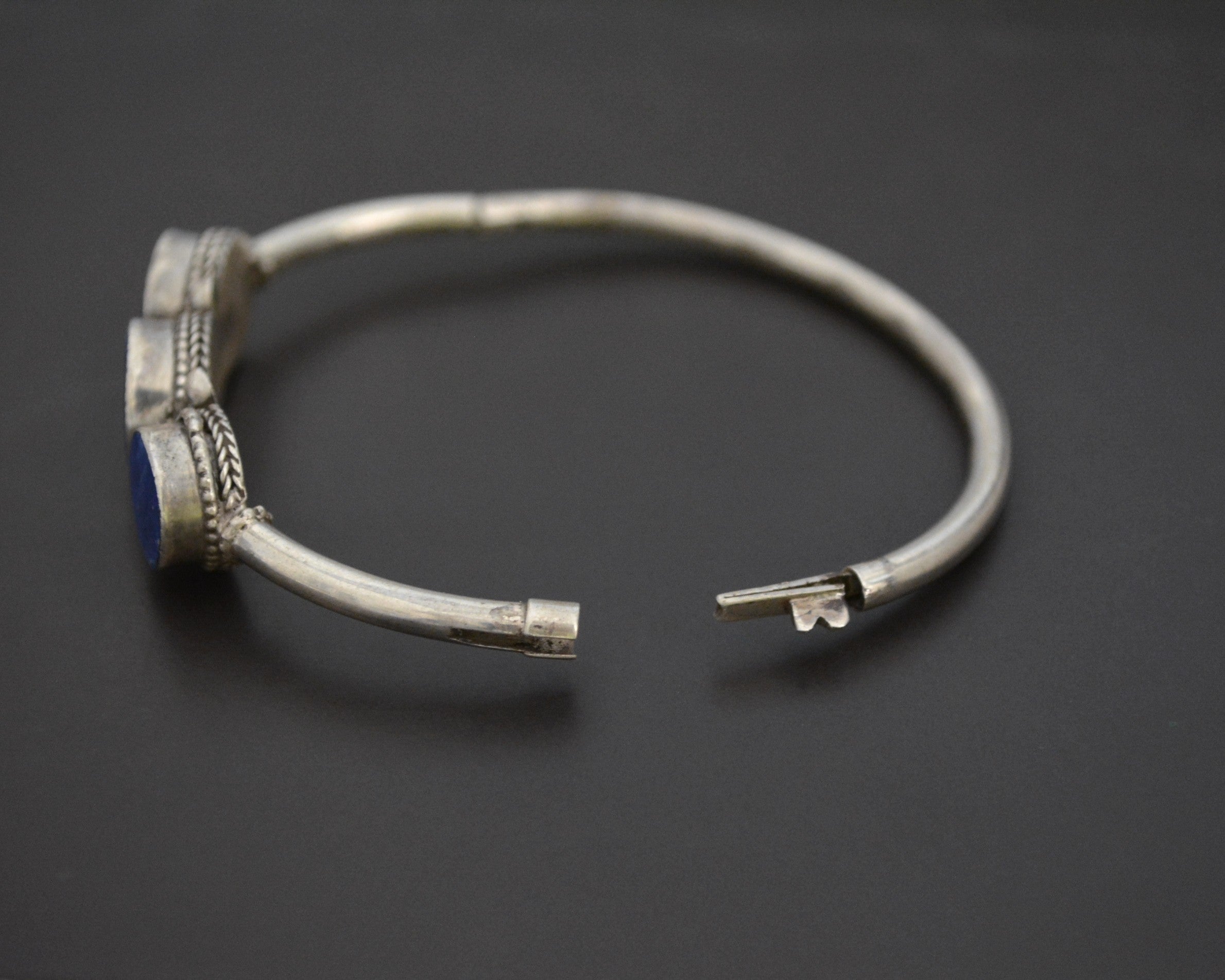 Vintage Lapis Lazuli Bracelet from India - SMALL - Hinged