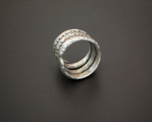 Pinky Old Tribal Coil Ring from India - Size 4.5