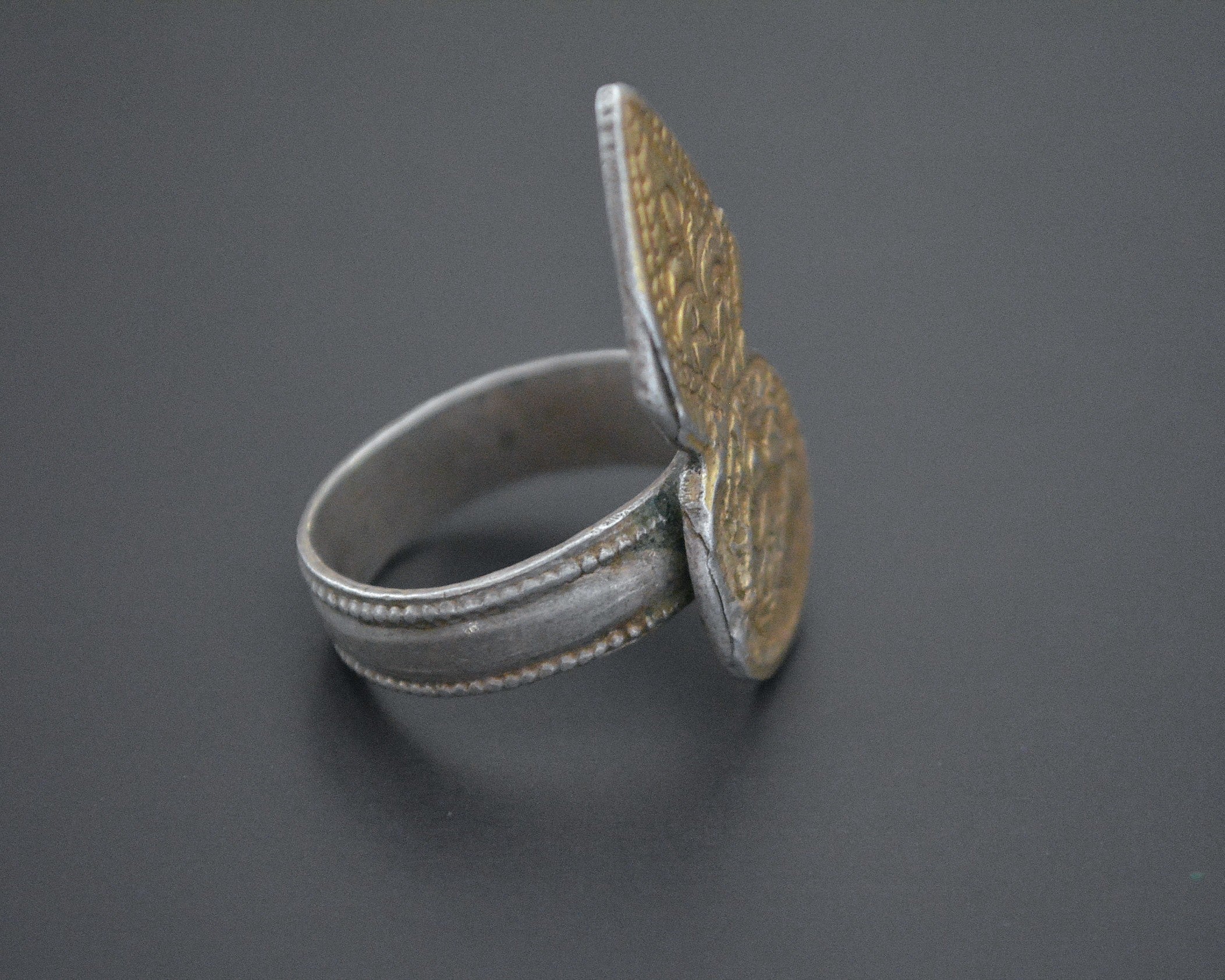 Antique Omani Gilded Silver Ring - Size 10
