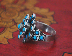 Antique Afghani Turquoise Ring - Size 9.75