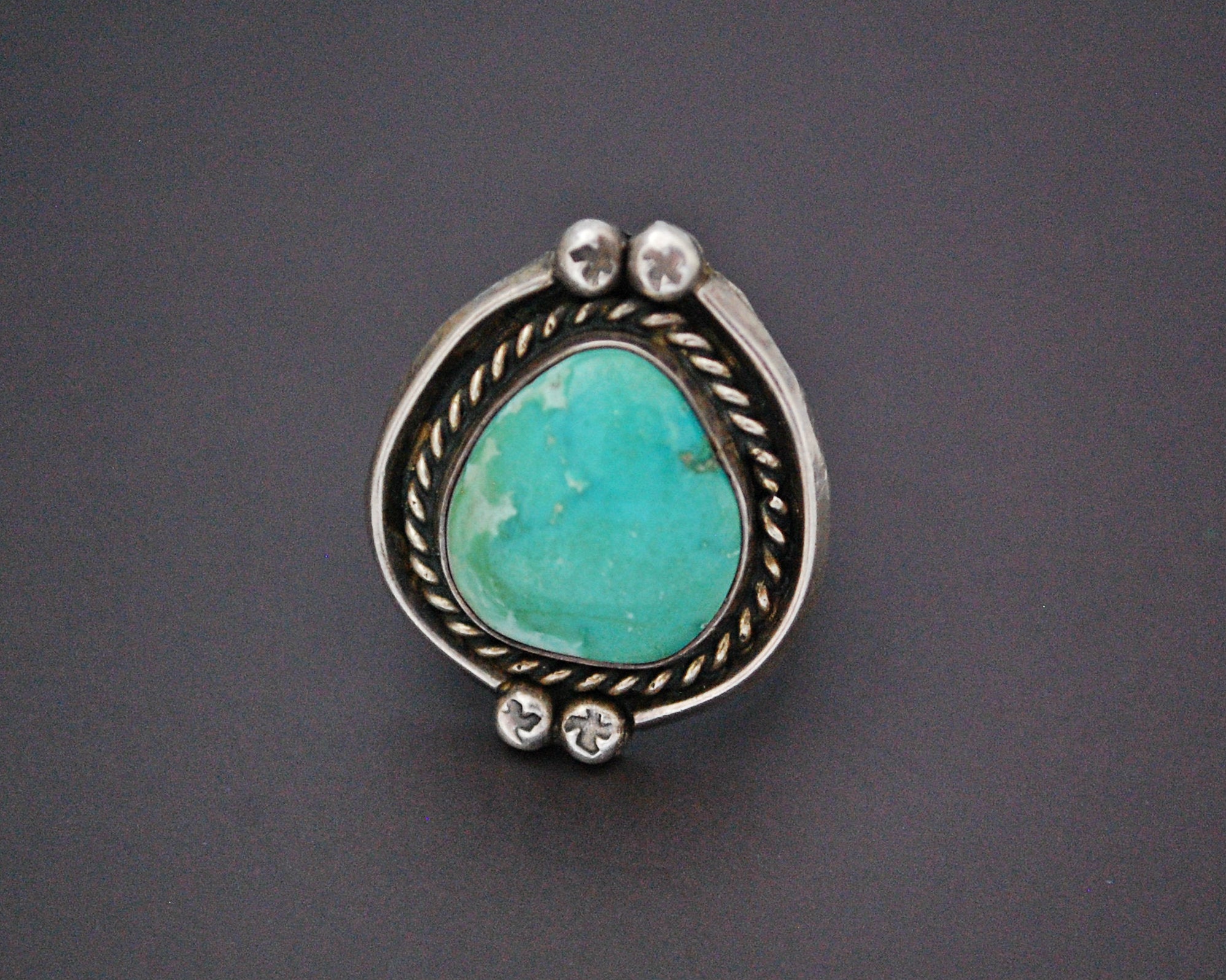 Native American Navajo Turquoise Ring - Size 6.25