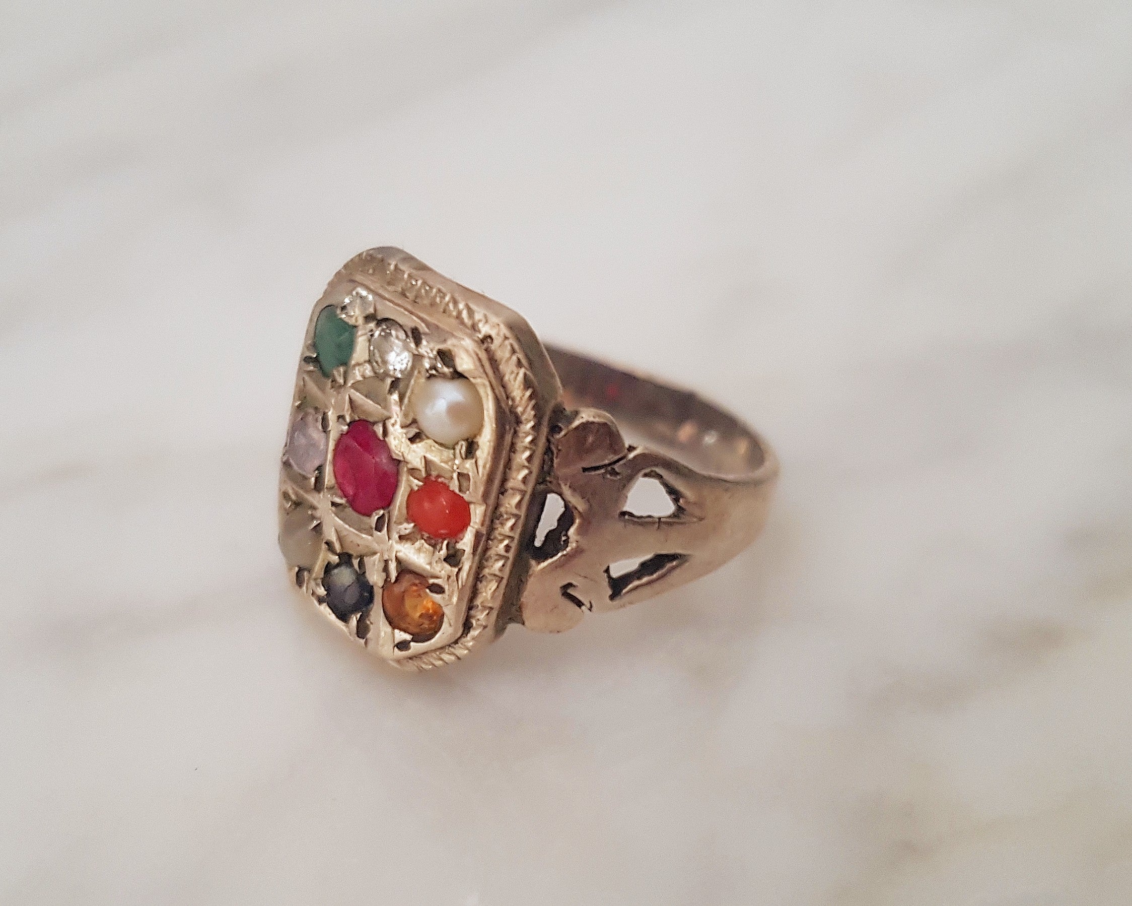 Navaratna Indian Astrology Ring - Size 9