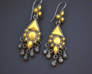 Rajasthani Silver Gilded Dangle Earrings