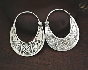 Tuareg Hoop Earrings with Carvings