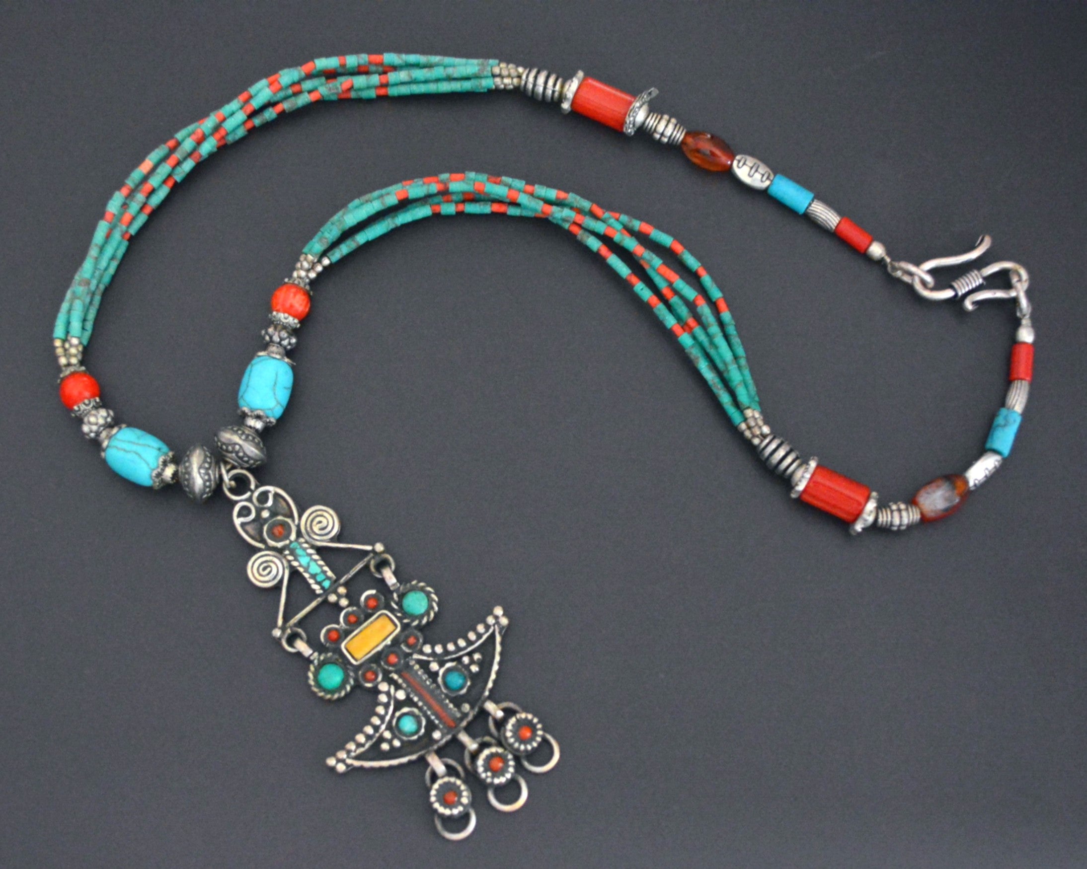 Vintage Nepali Turquoise Coral Necklace