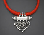 Rajasthani Silver Taviz Cotton Necklace