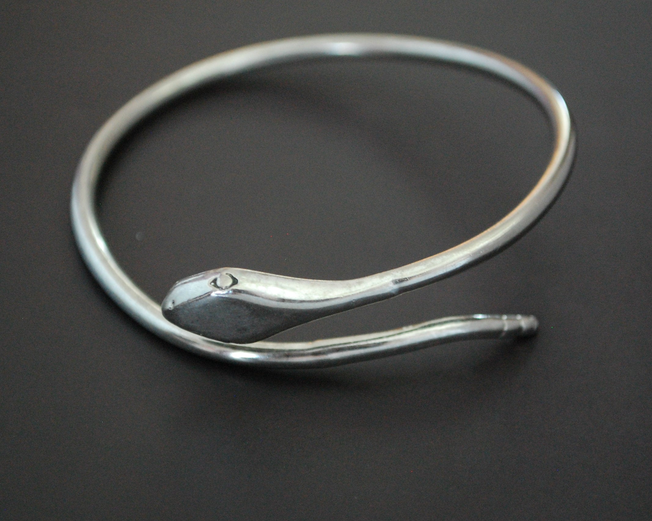 Vintage Sterling Silver Snake Bracelet - Adjustable