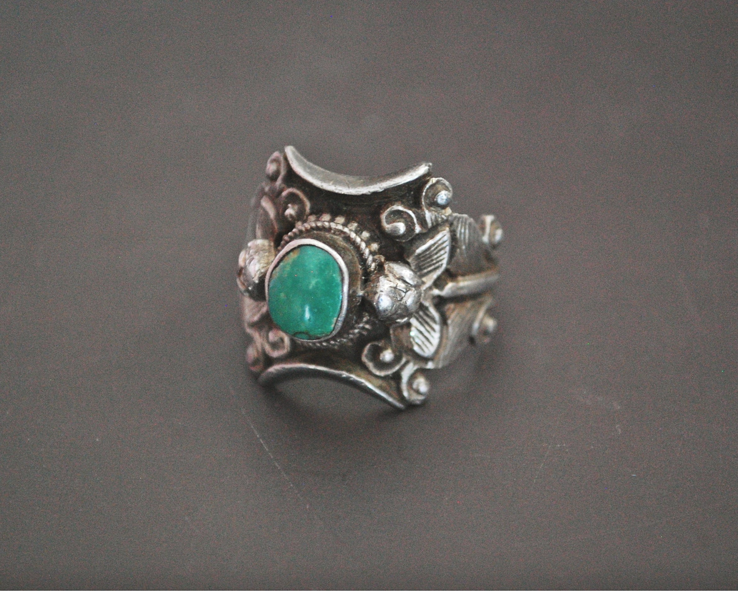 Nepali Turquoise Saddle Ring - Size 7