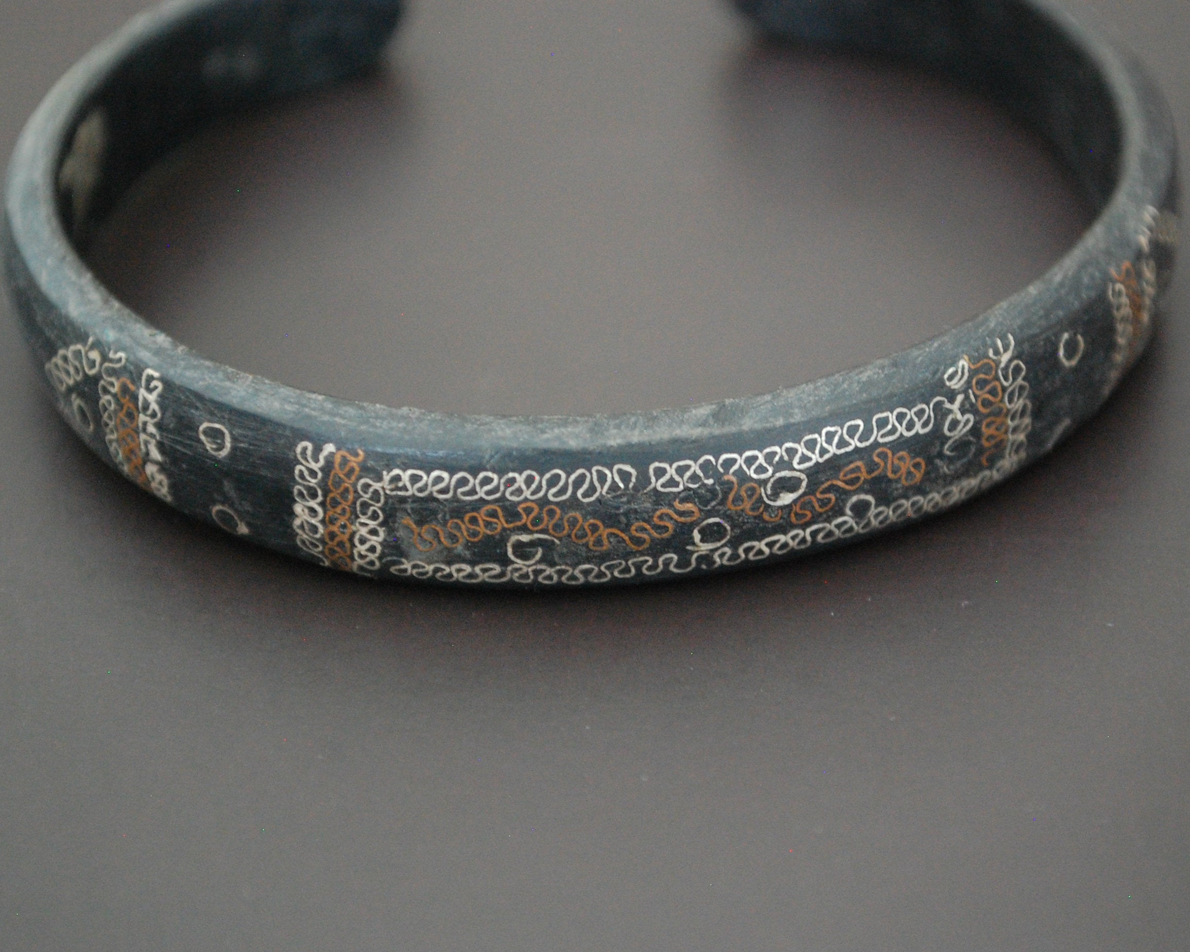 Tuareg Cuff Bracelet with Silver Inlays