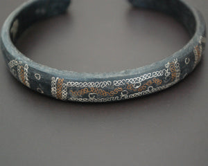Tuareg Cuff Bracelet with Silver Inlays