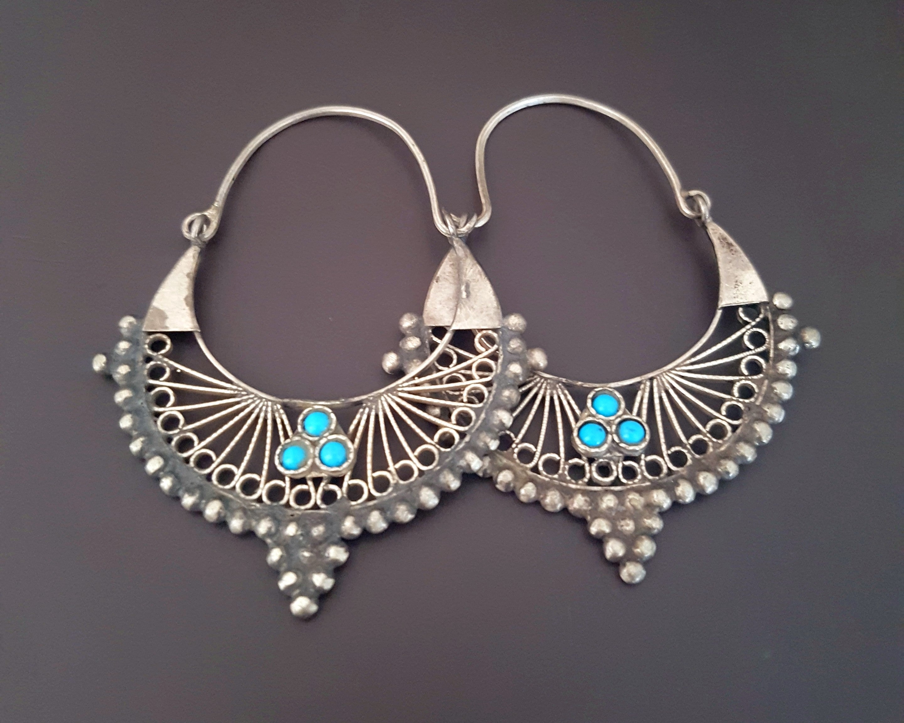 Afghani Earrings with Turquoise