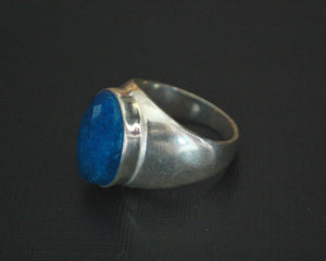 Ethnic Blue Jade Ring - Size 7.5