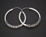 Large Ethnic Bali Hoop Earrings with Wire Work