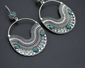 Ethnic Turquoise Earrings from India