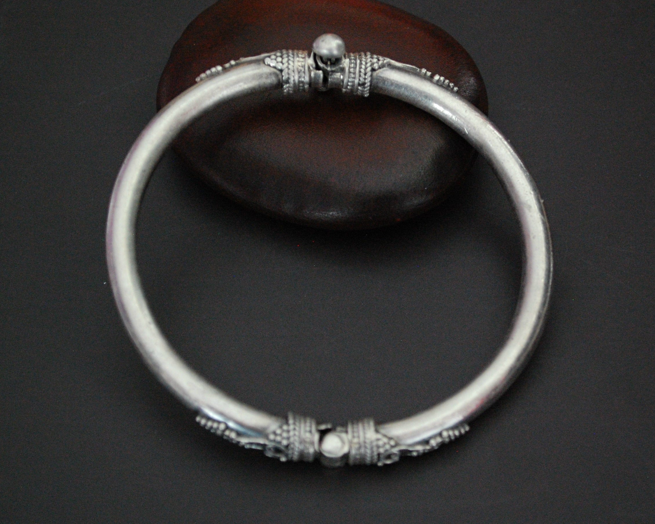 Ethnic Indian Silver Bracelet with Hinge