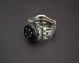 Yemeni Bedouin Black Coral Ring - Size 8