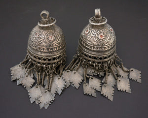 Large Uzbek Enamel Tassel Pendant