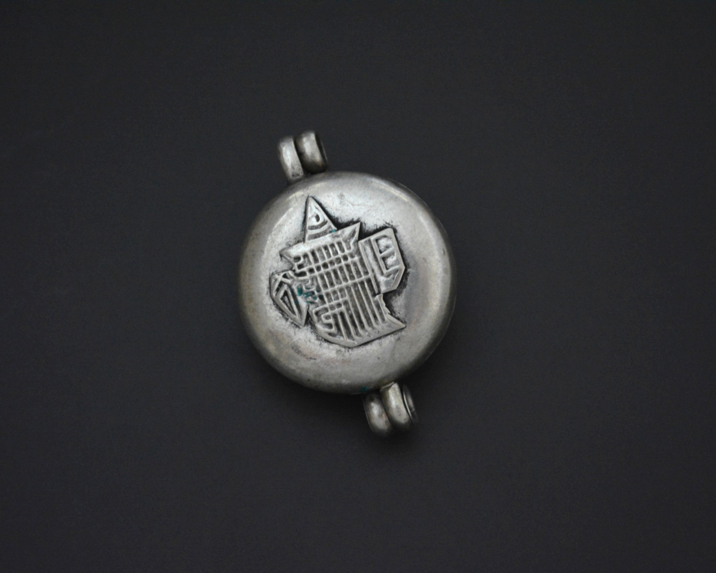 Nepali Gau Box Pendant with Turquoise