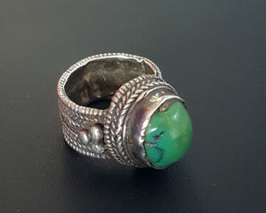 Old Tibetan Turquoise Ring - Size 8