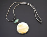 Ethnic Turquoise Mother of Pearl Snake Chain Necklace