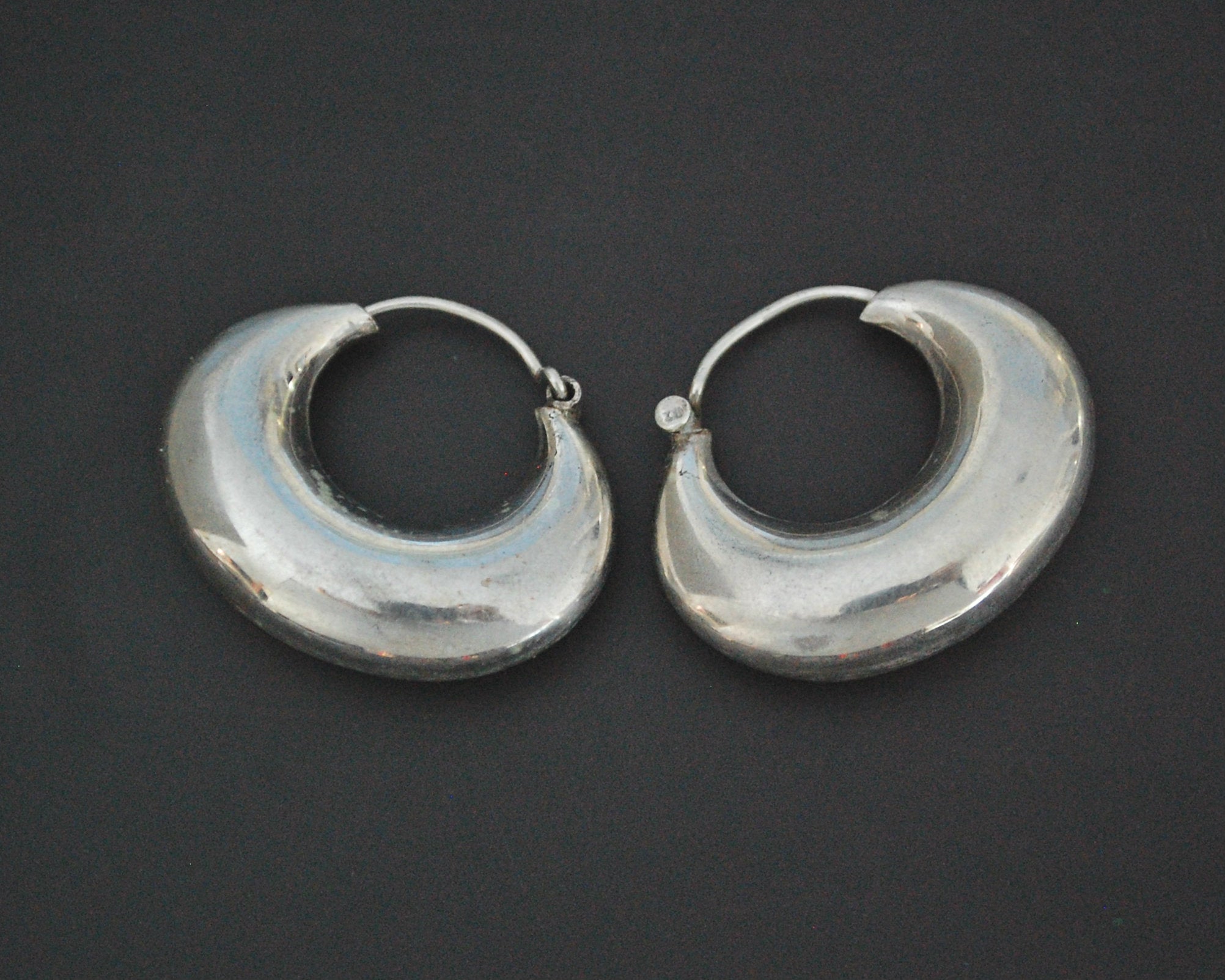 Ethnic Puffy Hoop Earrings - MEDIUM