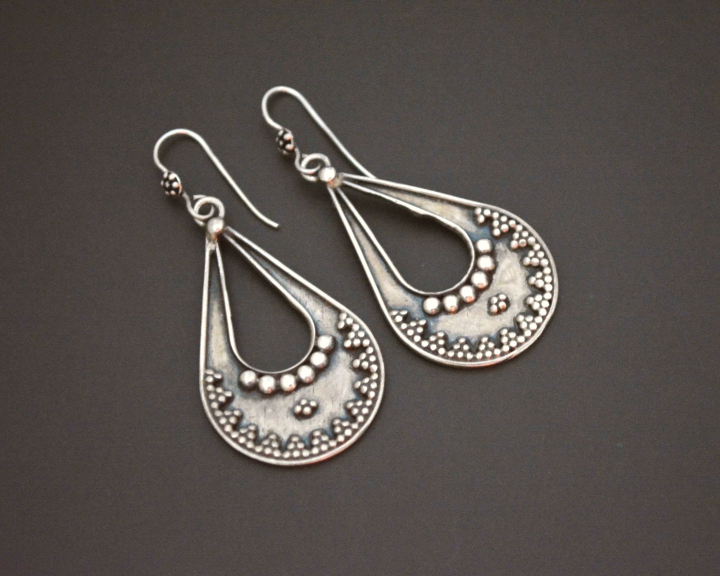 Vintage Indian Silver Dangle Earrings