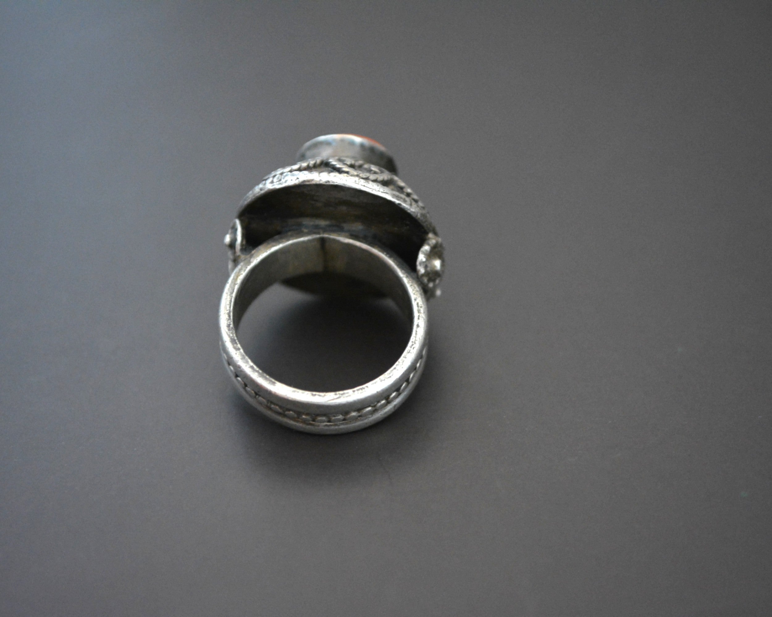 Bold Ethnic Coral Ring - Size 7