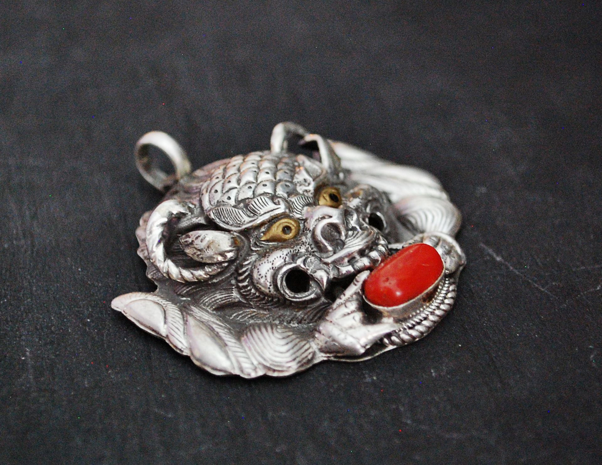 Nepali Zeeba Amulet with Coral