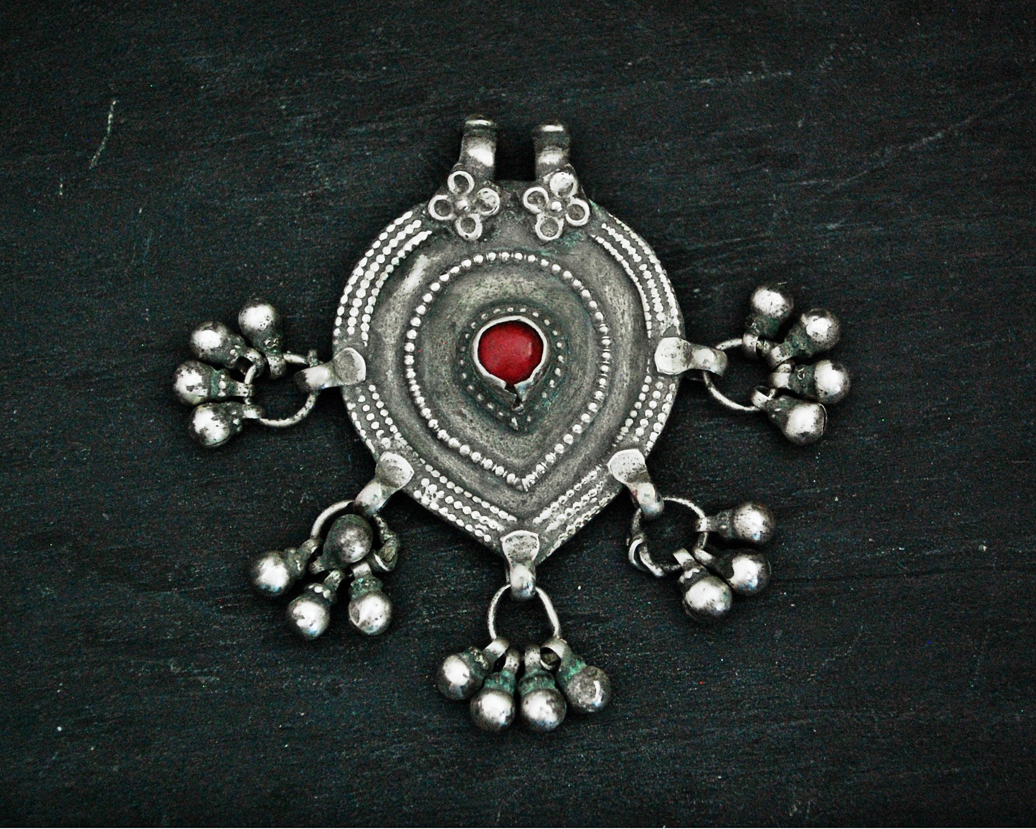 Rajasthani Silver Amulet with Bells
