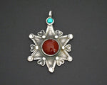 Uzbek Turquoise and Carnelian Star Pendant